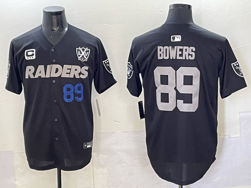 Men Oakland Raiders #89 Bowers Black Nike 2025 Limited NFL Jersey 004